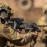 Australian Army soldiers on a live-fire company attack.