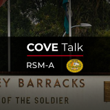 CoveTalk banner on top of the entrance to Blamey Barracks.