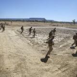 US Marines practice a drill.