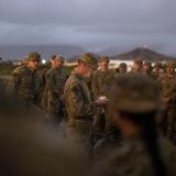 Reading at the Marine Corps Base Hawaii.