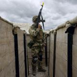 A recruit from the Armed Forces of Ukraine on Operation Kudu in the United Kingdom.