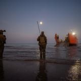 The 1st Combat Service Support Battalion’s Littoral Beach Team at Gunn Point.