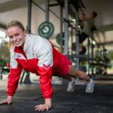 Soldier doing a plank.