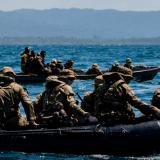 Australian Army soldiers from the 3rd Battalion, The Royal Australian Regiment, the 3rd Combat Engineer Regiment and Papua New Guinea Defence Force soldiers from 2nd Battalion, Royal Pacific Island Regiment, during a combined arms assault serial, as part of Exercise Wantok Warrior 2023, Papua New Guinea.