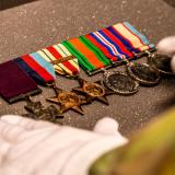 A collection of Victoria Crosses sourced from the Australian Army Museum of West Australia and Australian Army Museum of New South Wales on display at the Australian Army Infantry Museum, Singleton.