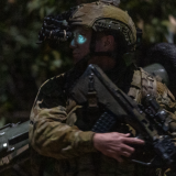 Australian Army soldiers from the Australian Amphibious Force conduct a night raid at Cowley Beach Training Area.