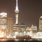 Auckland waterfront at night