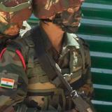 Indian army soldiers in a room clearing demonstration.