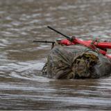 Australian Army soldiers from the 6th Battalion, Royal Australian Regiment, conduct a water obstacle crossing.