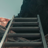 Ladder leading up a gorge