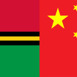 The flags of Vanuatu and China