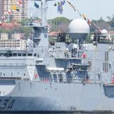 French frigate Vendemiaire, moored in Sydney Harbour.