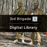 Australian Army Reserve officer Captain Jianni Bercich giving orders and briefings to infantry section commanders using a 'mud map'