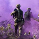 Australian Army officers clear an enemy position during the Regimental Officer Basic Course.