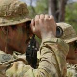 Australian Army soldiers conduct an observation lane during the Basic Sniper Pre-Selection Course.