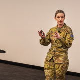 Major Angela Uphill presenting at HPO symposium