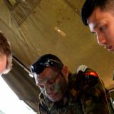 Officers from the Australian Army, Papua New Guinea Defence Force and the Malaysian Armed Forces plan during exercise Talisman Sabre, Queensland on 21 July 2025.