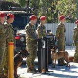 Australian Army soldiers from the 1st Military Battalion at the opening ceremony of the new Military Police Dog Facility.