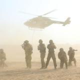 Australian Army soldiers from 13th Brigade conduct drills during Exercise Austrahind 2022, held in India.
