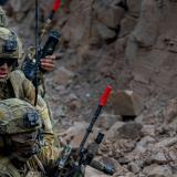Australian Army soldiers prepare to engage targets during a trench clearance.