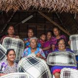 Participants of the Jaki-ed weaving workshop at the University of the South Pacific campus in Majuro, Republic of the Marshall Islands