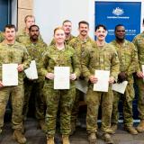 Australian Army soldiers graduate from a Tok Pisin language course at James Cook University.