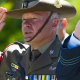 Senior officers saluting during National Anthem