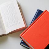 Books on a table.