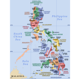 Map of the Philippines showing the location of all the regions and provinces.