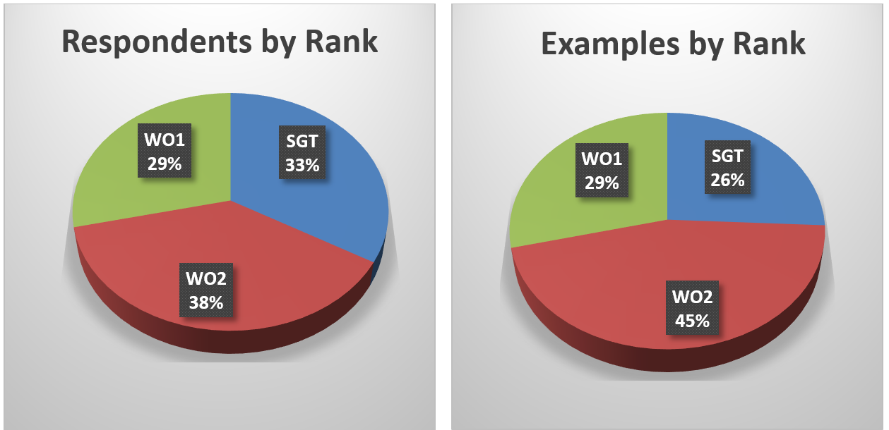 Table 2 – Respondents and Examples by Rank 