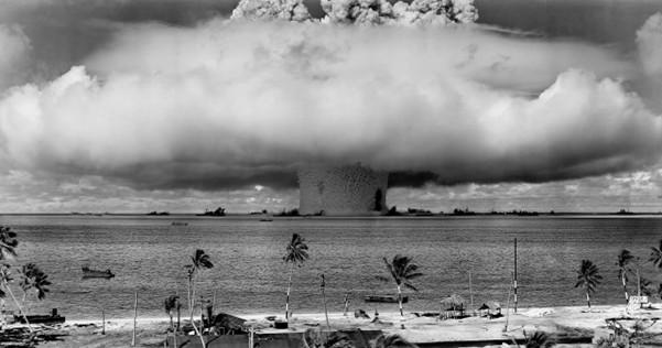 "Baker", part of Operation Crossroads, a nuclear test by the United States at Bikini Atoll in 1946