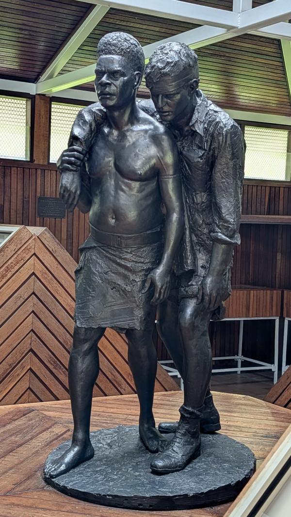 Statue celebrating the help of Kokoda Trail natives